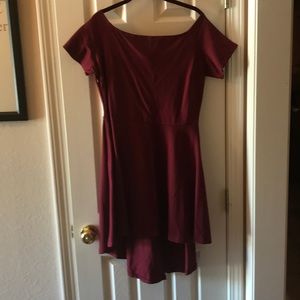 NWT burgundy off shoulder dress